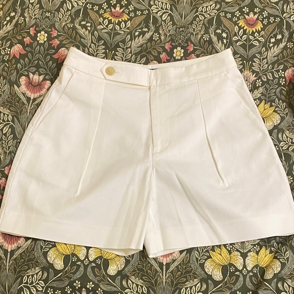 Lauren Ralph Lauren Pants - Lauren Ralph Lauren Cream Women's Pleated Shorts